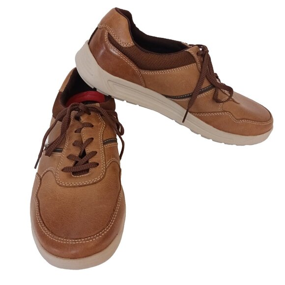 Rockport Men's Randle Ubal Leather Comfort Walking Casual Shoe Size 8 Brown Tan - Picture 1 of 11